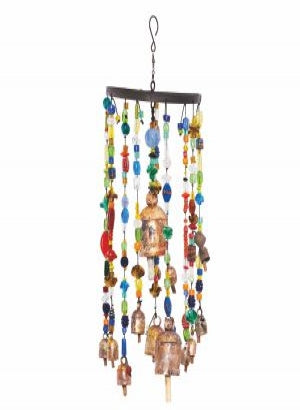 Aura Colored Glass Bead Wind Chime