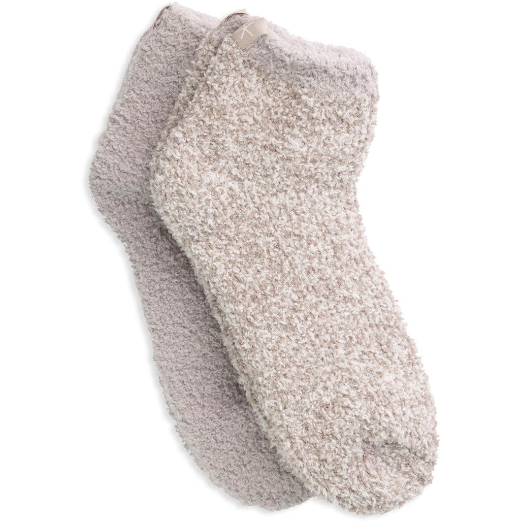 Barefoot Dreams CozyChic Tennis Sock Set  (Oyster, Rose)