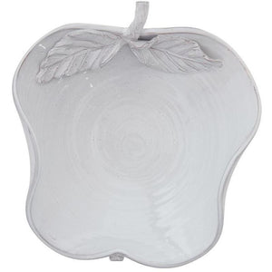 Creative Co-op White Ceramic Apple Serving Dish (2 sizes)