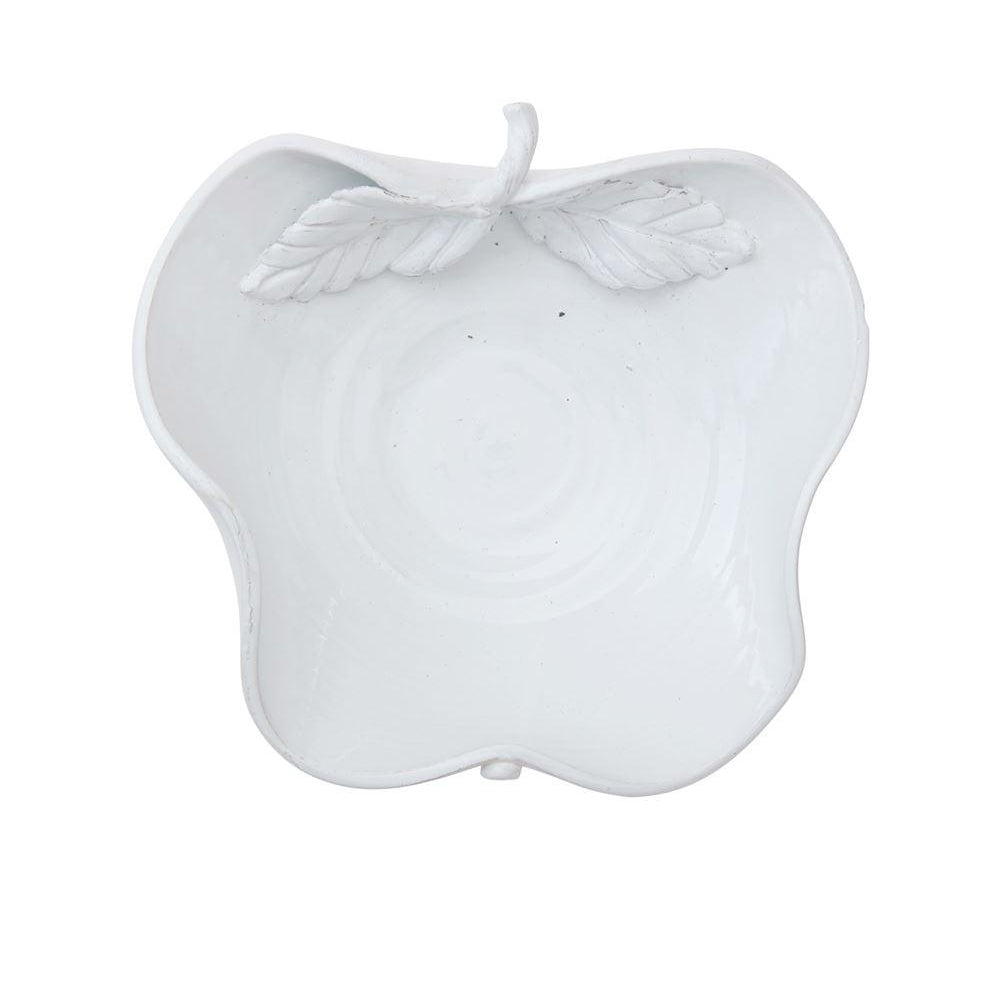 Creative Co-op White Ceramic Apple Serving Dish (2 sizes)