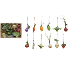 Load image into Gallery viewer, Glass Fruit And Vegetable Ornaments - Set of 12
