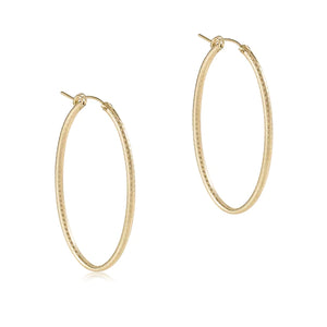 Enewton Textured Oval Gold 2" Hoop Earring