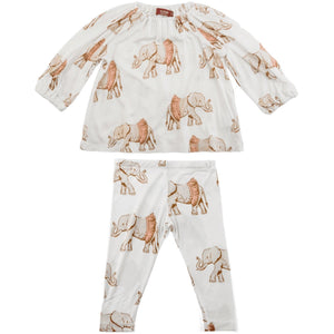 Milkbarn Long Sleeve Dress & Legging Set, Tutu Elephant