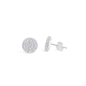 Pave Sphere Stud Earring (Silver, Gold)