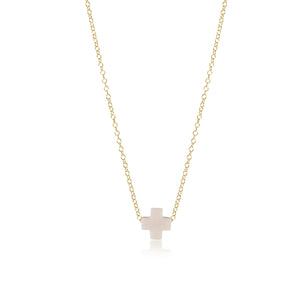 Enewton Signature Cross Necklace  (Off White, Navy)
