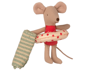 Maileg Beach Mouse (Cabana Blue or Red)