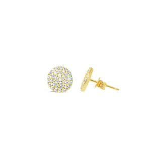 Pave Sphere Stud Earring (Silver, Gold)