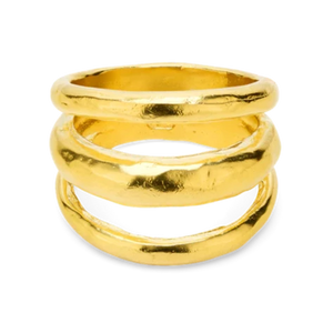 Waxing Poetic Alliteration Ring, Gold Plate