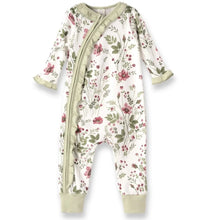 Load image into Gallery viewer, Pretty Petals Rose Green Zippered Romper
