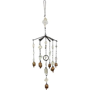 Clear Glass Beaded Wind Chime