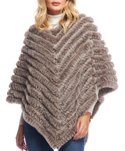 Knitted Faux Fur Poncho