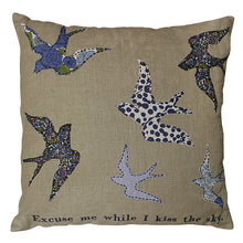 Load image into Gallery viewer, Bluebird Kiss the Sky Pillow

