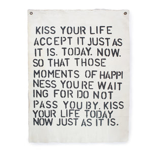 Kiss Your Life Canvas Wall Tarp