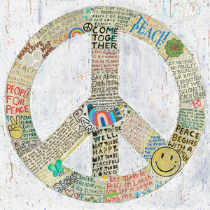 "Choose Peace" Art Print on Wood, 12"x12", White