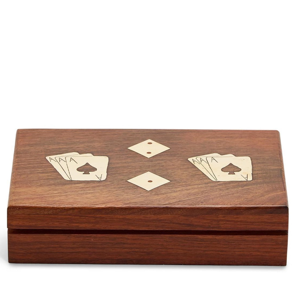 Card/Dice Game Set in Wooden Box