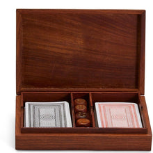 Load image into Gallery viewer, Card/Dice Game Set in Wooden Box
