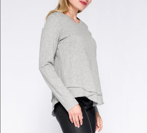 Wilt Long Sleeve Mock Layer T-Shirt  (Heather Grey)