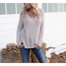 Load image into Gallery viewer, Wooden Ships Shirttail V-Neck Tunic Cotton Sweater
